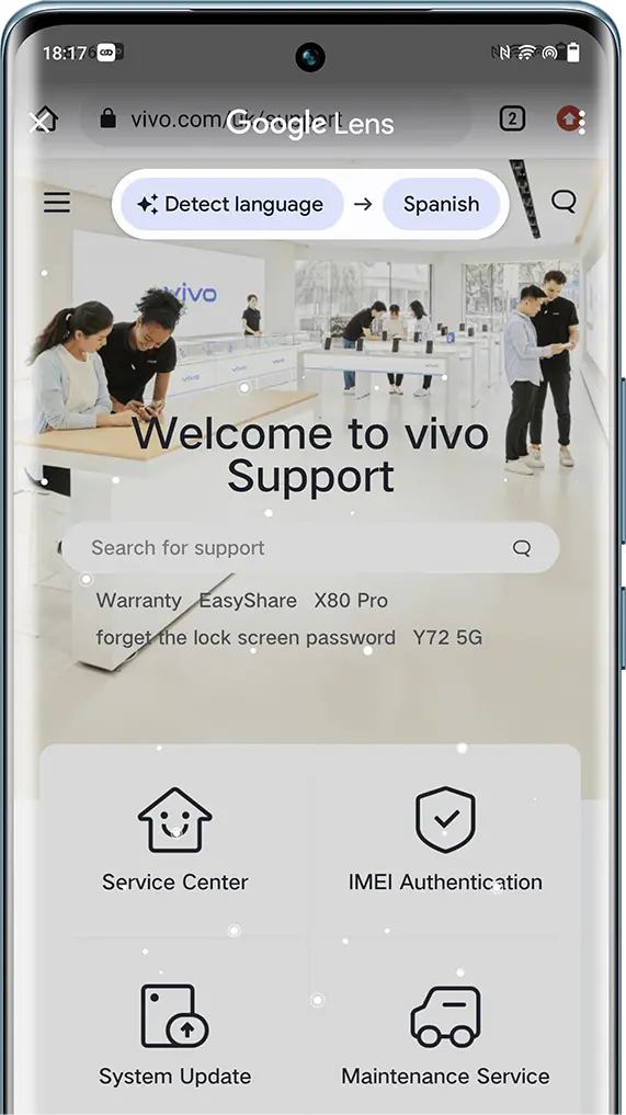 vivo v29 übersetzung per fingertipp at