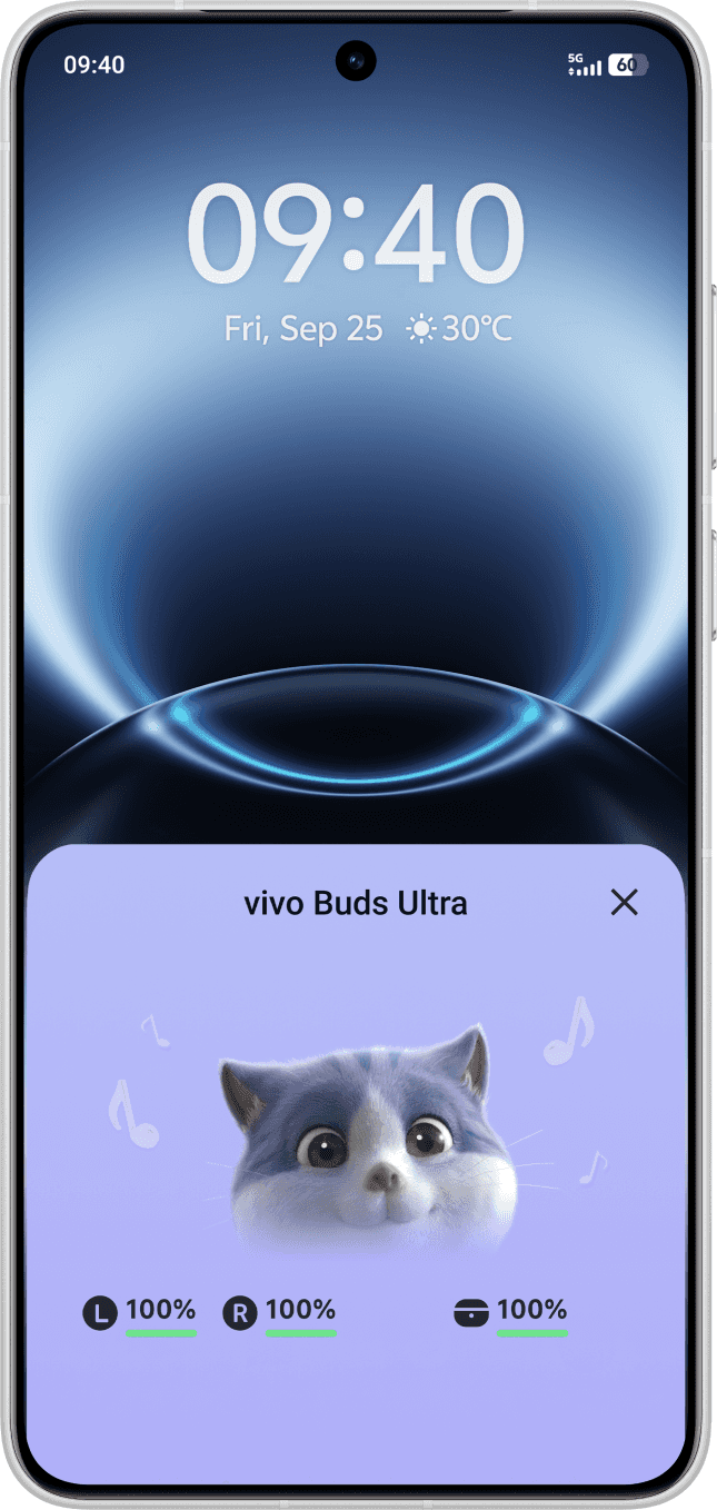 vivo Buds Ultra with customizable themed pop-ups