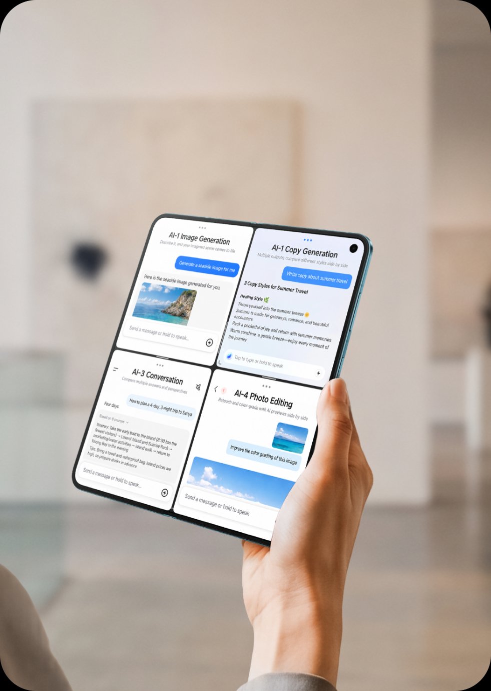 vivo X Fold6 with AI multi-split screen